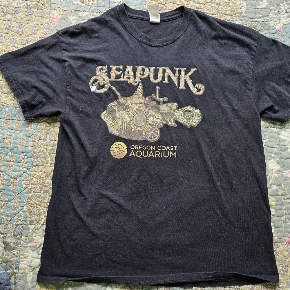 Oregon Coast Aquarium 'Seapunk' Cotton Graphic Tee Men's Size XL